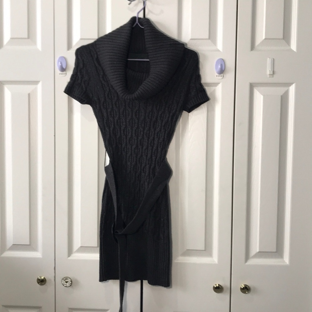 Grey dress with belt